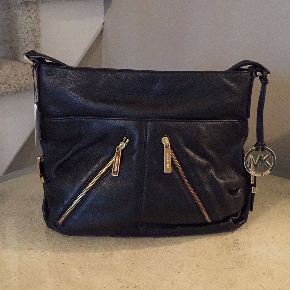 Michael Kors black leather bag
